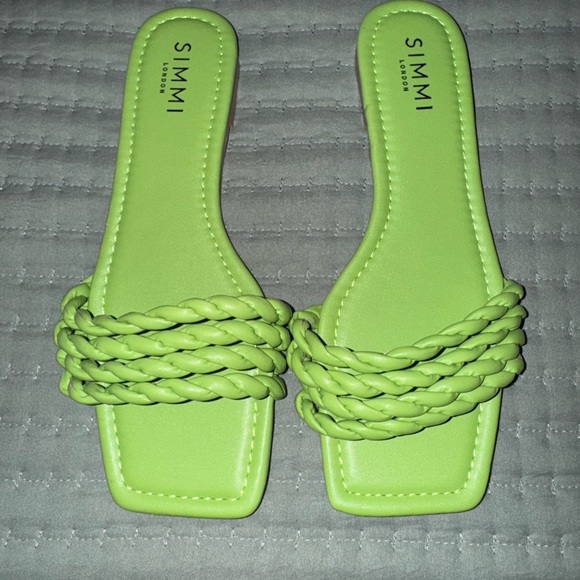 Simmi Lime Green Braided Sandals. Size US 9. NWOT - Picture 1 of 7